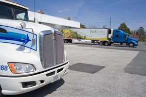 TRucks at loading dock